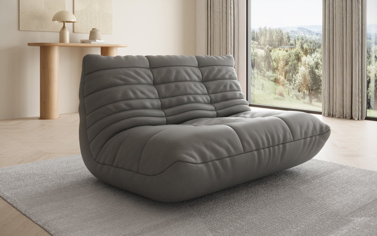 Designer 2 Sitzer Sofa Calmo in Echtleder