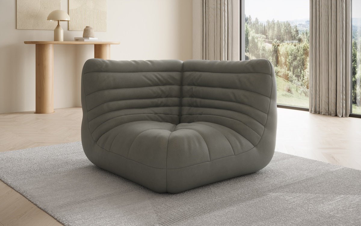 Designer Eckmodul Sofa-Sessel Calmo in Echtleder