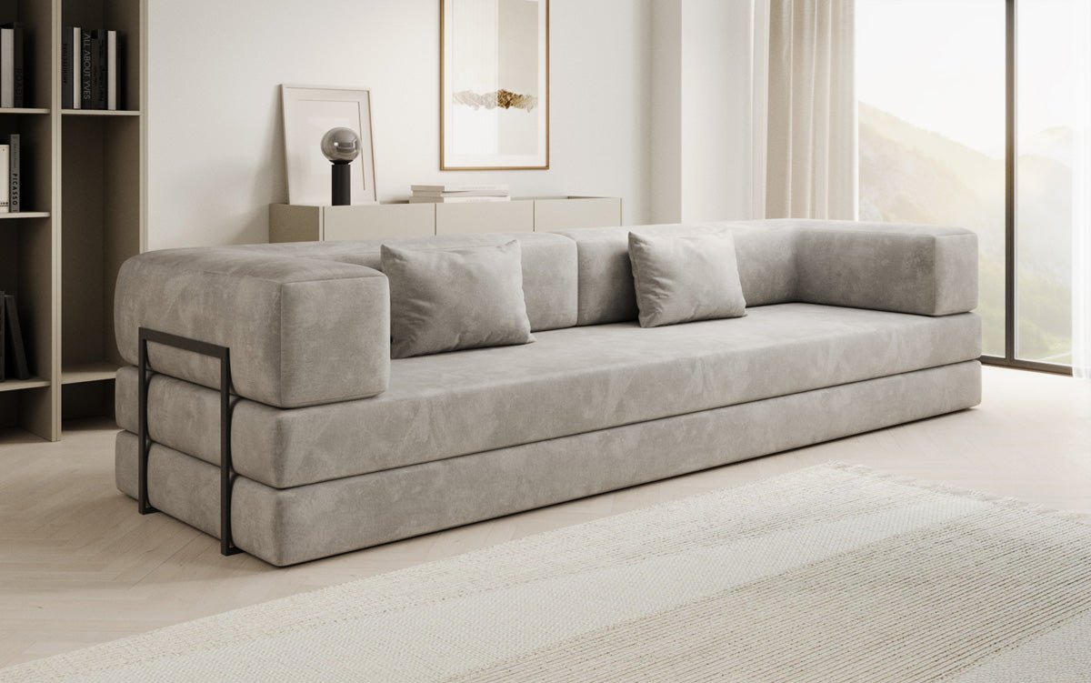 Designer Sofa Lazy 3 Sitzer XXL in Samt