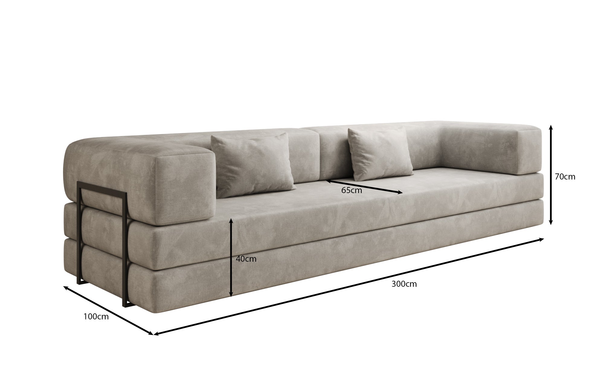 Designer Sofa Lazy 3 Sitzer XXL in Samt