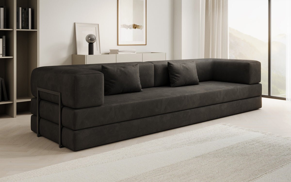 Designer Sofa Lazy 3 Sitzer XXL in Samt