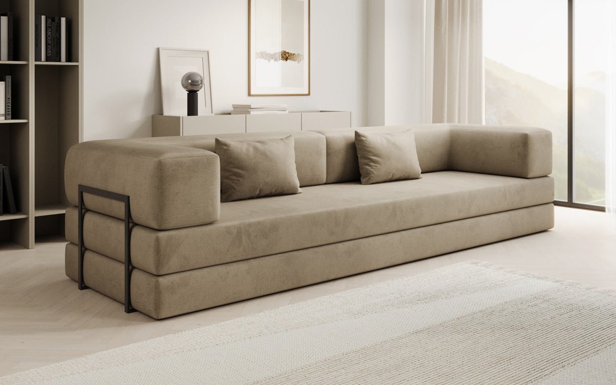 Designer Sofa Lazy 3 Sitzer XXL in Samt