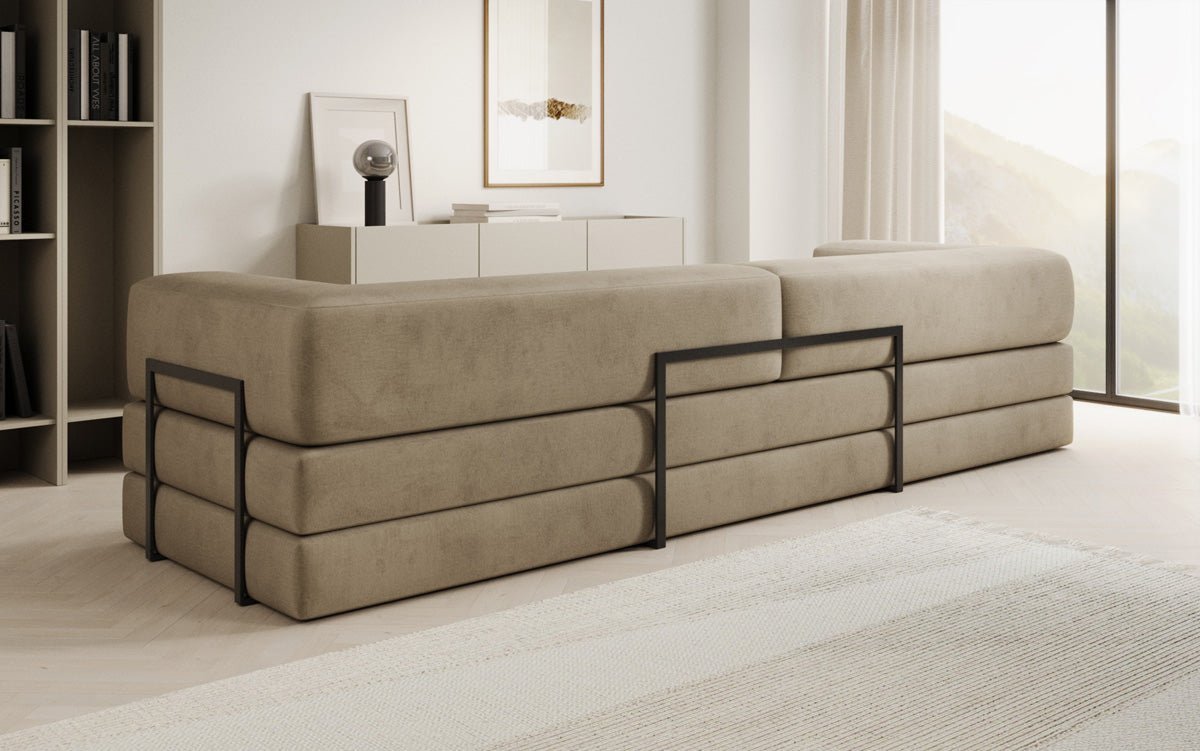 Designer Sofa Lazy 3 Sitzer XXL in Samt