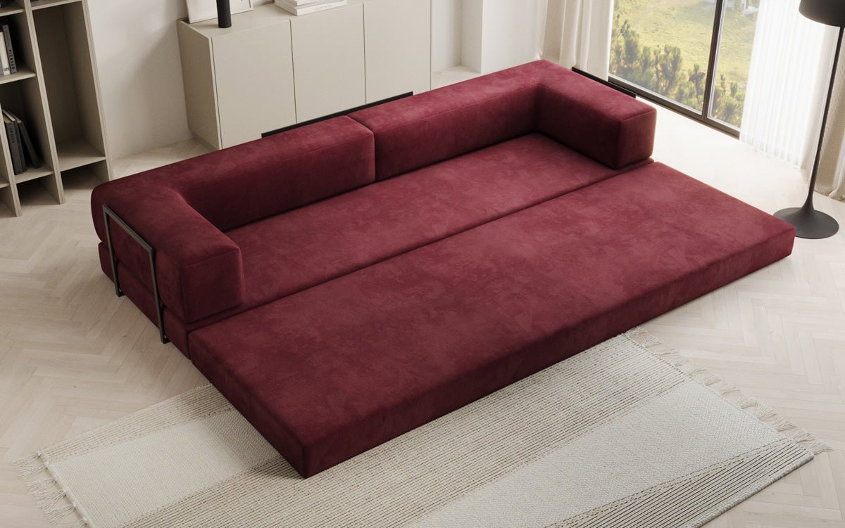Designer Sofa Lazy 3 Sitzer XXL in Samt