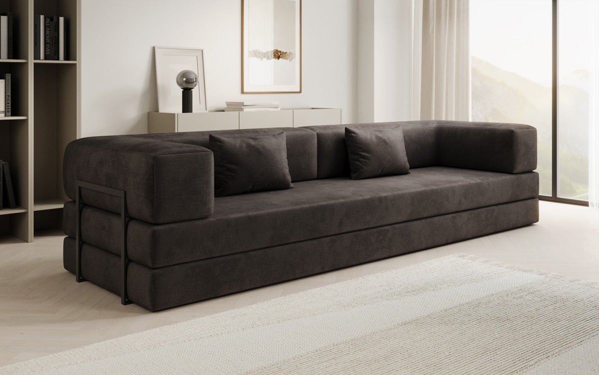 Designer Sofa Lazy 3 Sitzer XXL in Samt
