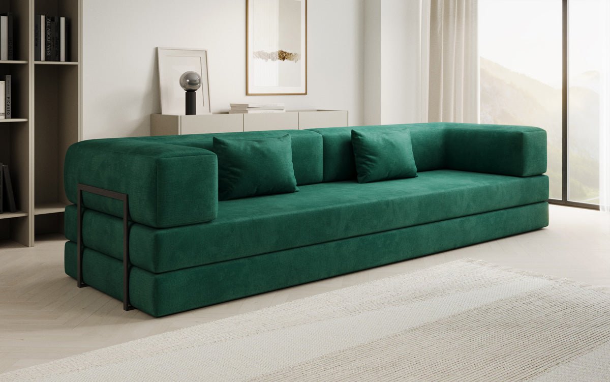 Designer Sofa Lazy 3 Sitzer XXL in Samt