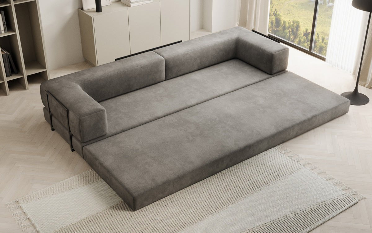 Designer Sofa Lazy 3 Sitzer XXL in Samt