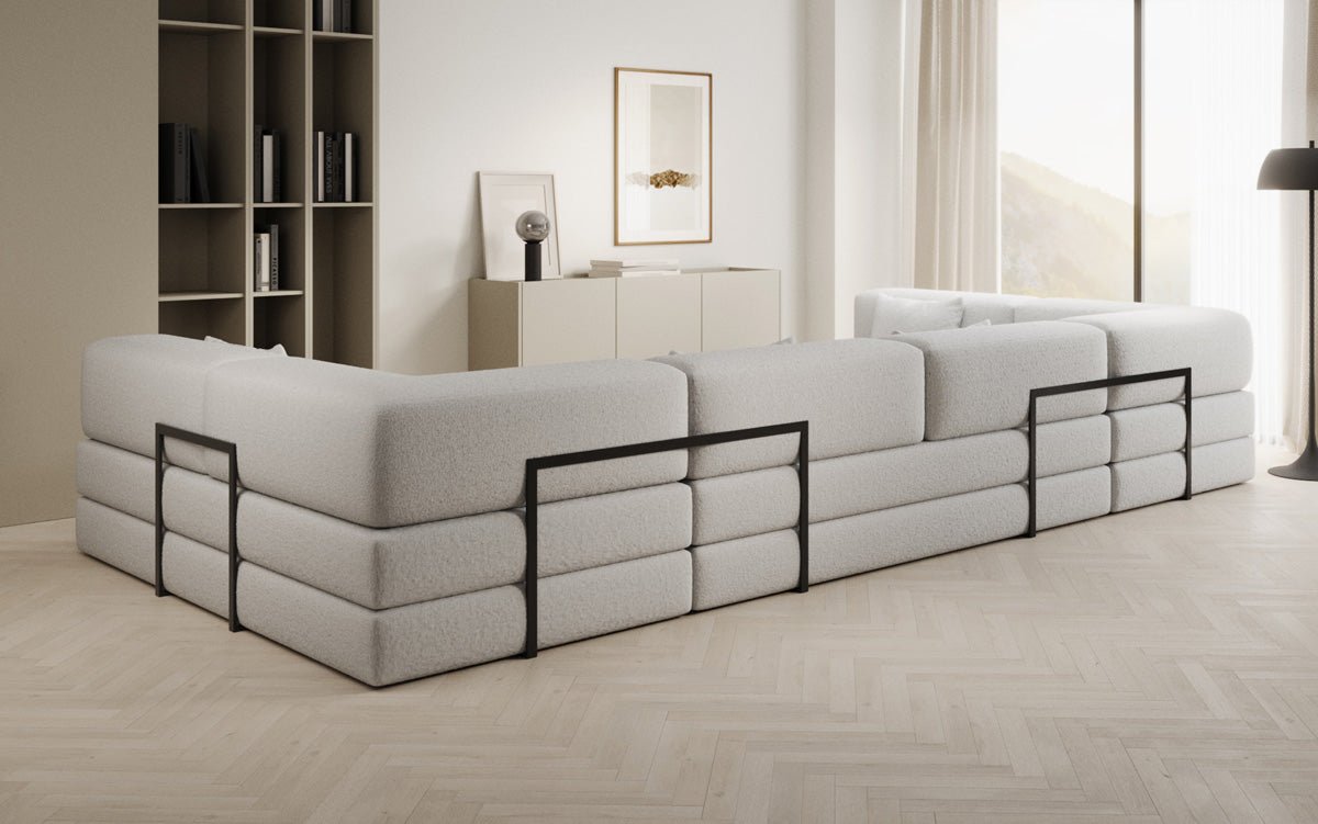 Designer Sofa Lazy U in Bouclé