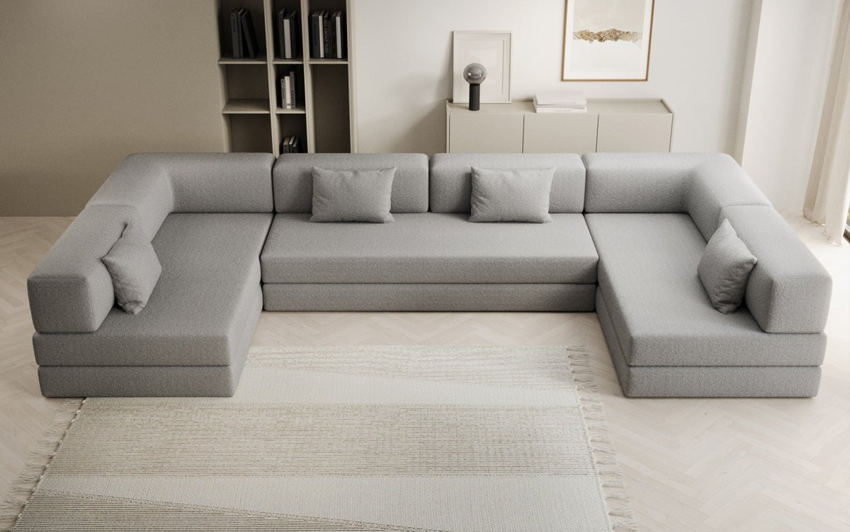 Designer Sofa Lazy U in Bouclé