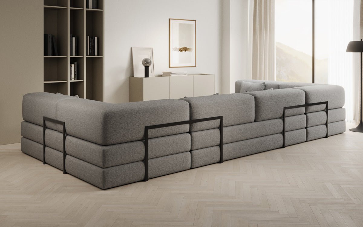 Designer Sofa Lazy U in Bouclé