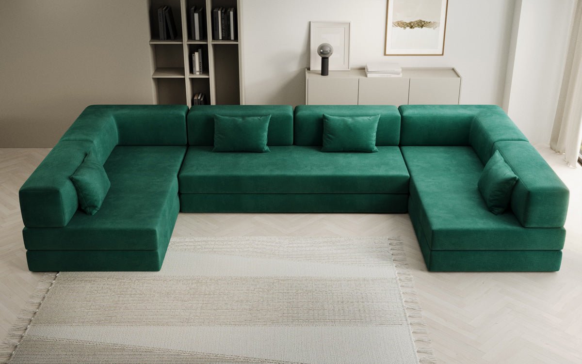 Designer Sofa Lazy U in Samt