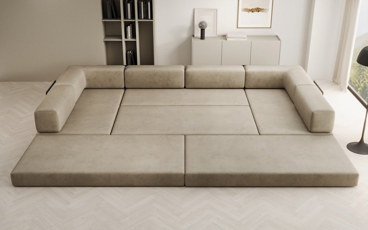 Designer Sofa Lazy U in Samt