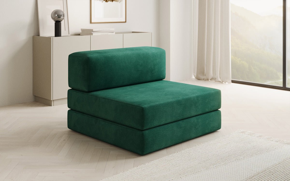 Designer Sofa Mittelmodul Lazy in Samt