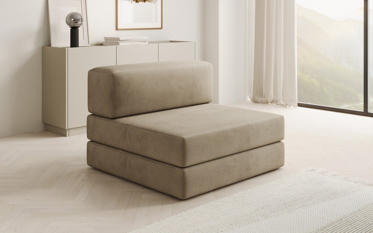 Designer Sofa Mittelmodul Lazy in Samt