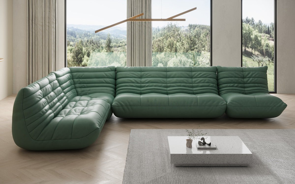 Designer Sofa Wohnlandschaft Calmo in Echtleder