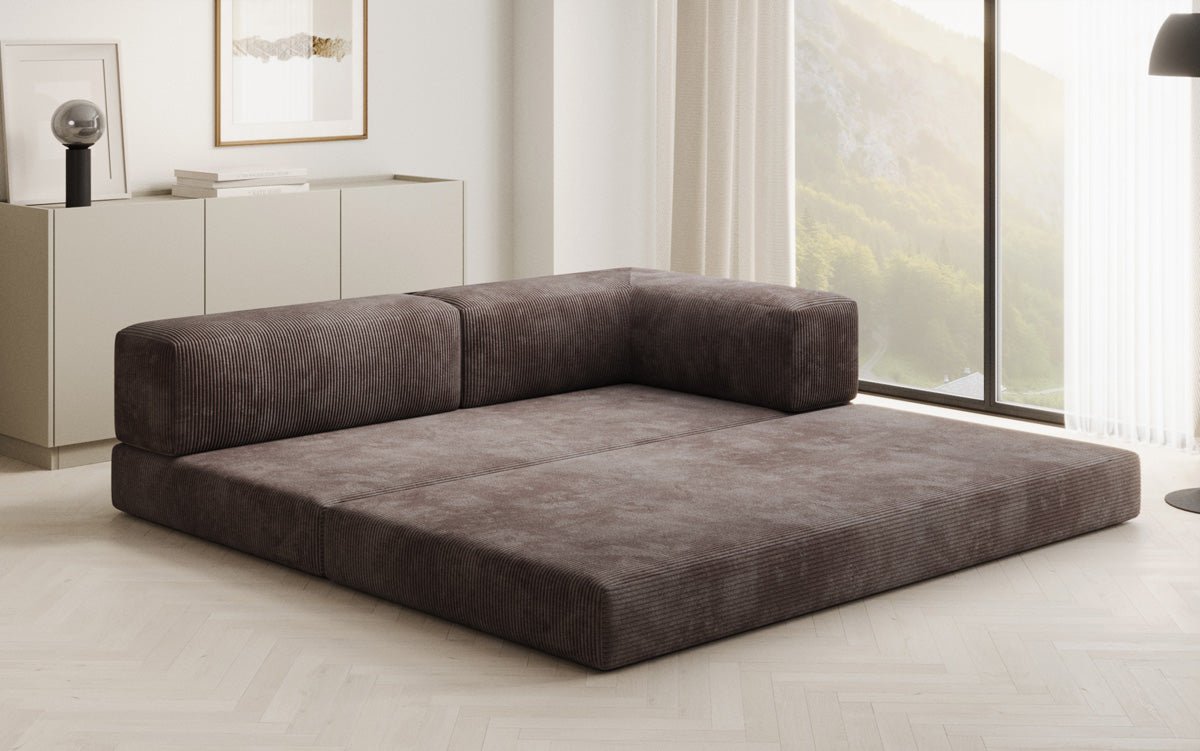 Designer Sofa/Chaise Longue Lazy in Cord