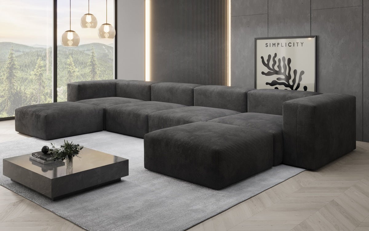 Designer U Sofa Snug in Cord