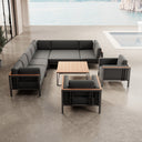 Euphoria – Ecklounge & 2 Loungesessel mit Tisch aus Aluminium | Aevora™ Kollektion