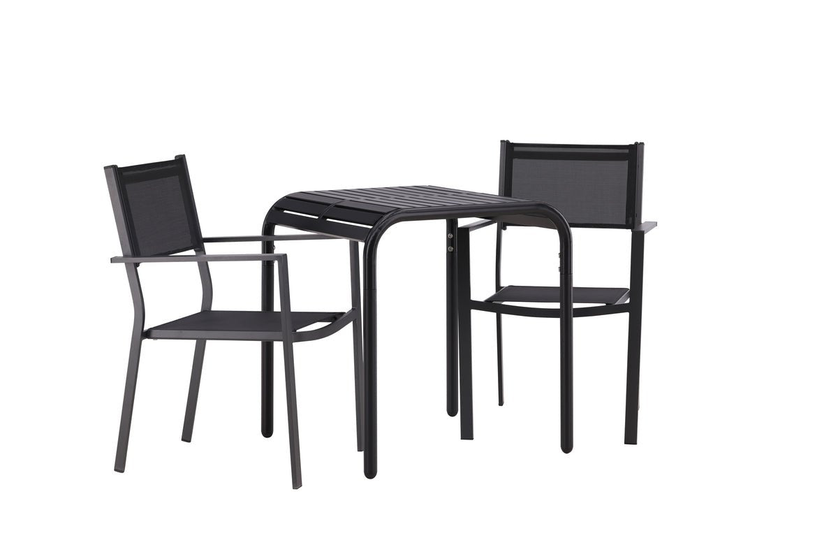 Garten Cafegruppe Levina – 3 teiliges Möbel-Set in Schwarz