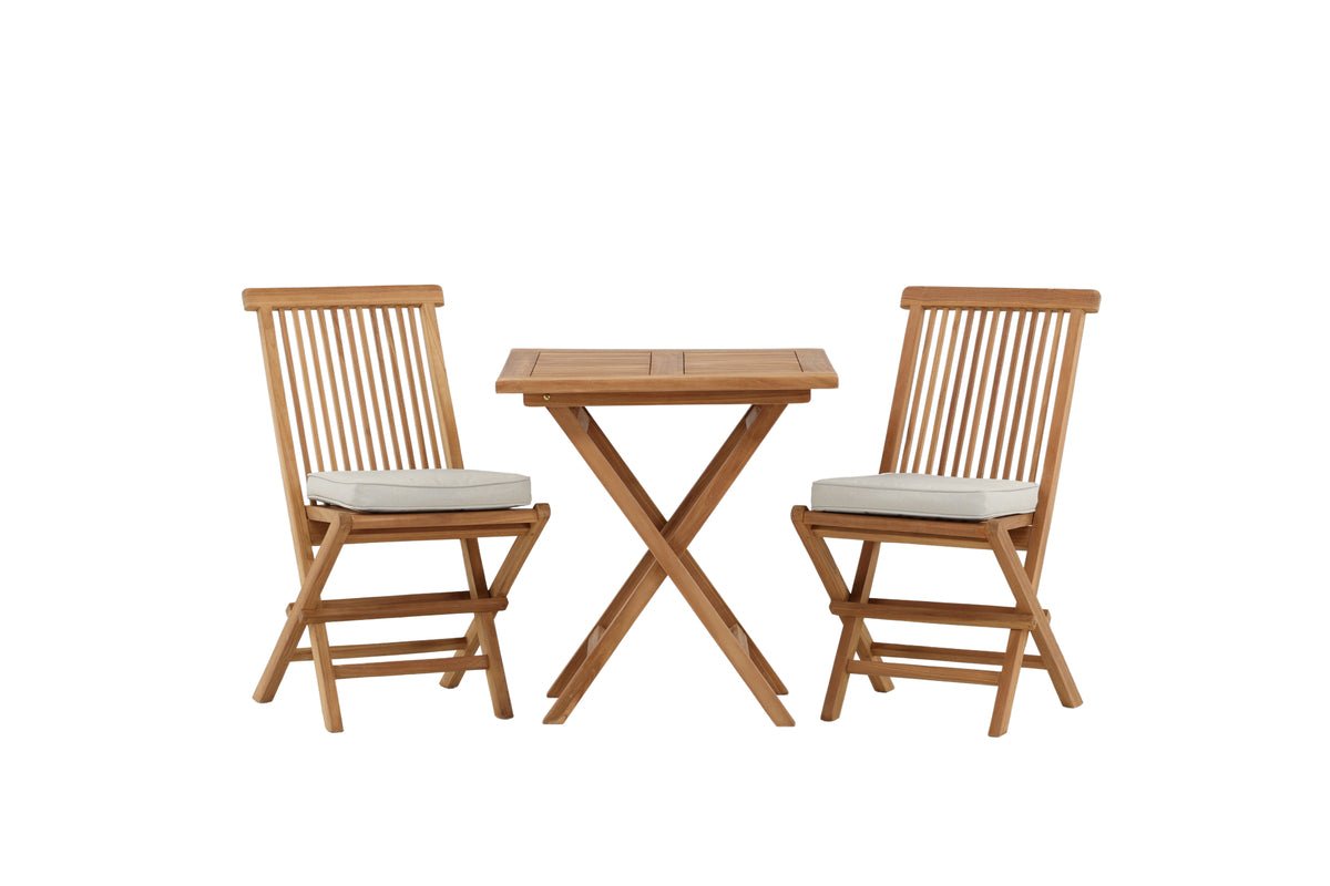 Garten Cafegruppe Raki – 3-teiliges Gartenmöbel-Set aus Teakholz