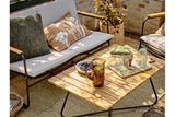 Garten-Couchtisch Beri – Akazienholz mit Metallgestell