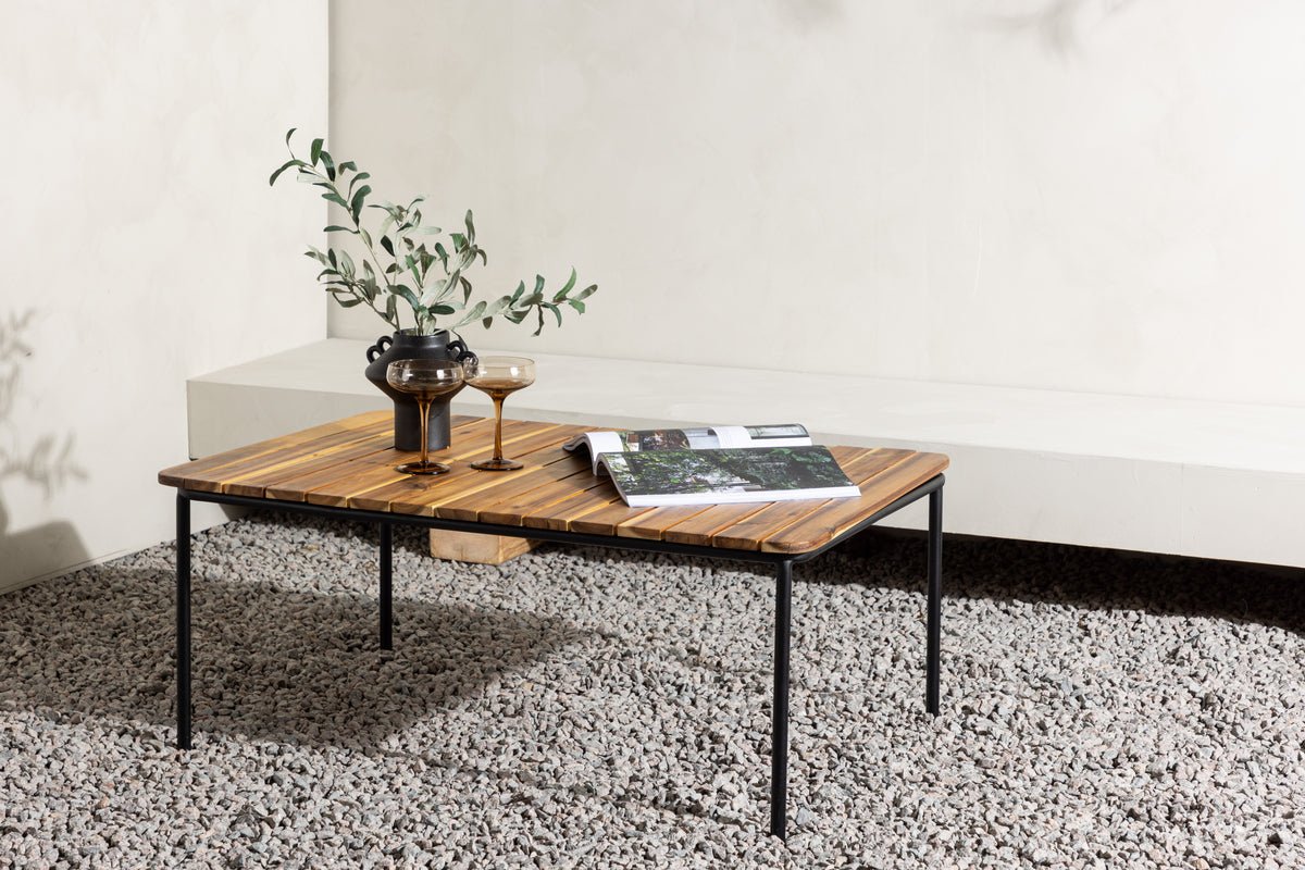 Garten Couchtisch Berit - Mit Tischplatte aus Akazie in Natur-Optik