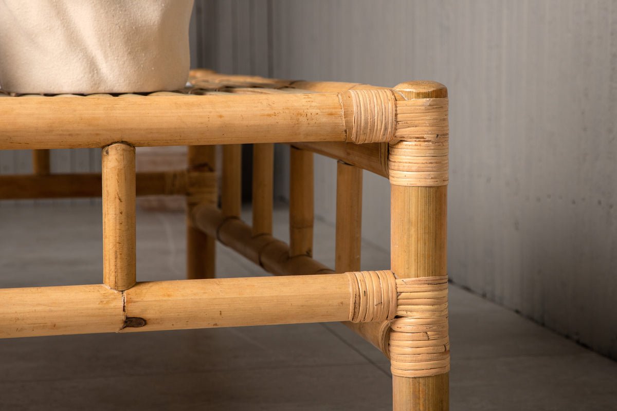 Garten Couchtisch Zypern - Aus Rattan und Bambus in Natur-Optik