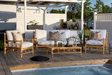 Garten Couchtisch Zypern - Aus Rattan und Bambus in Natur-Optik
