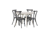 Garten Essgruppe Jonny – 5-teiliges Gartenmöbel-Set mit rundem Tisch aus Aluminium