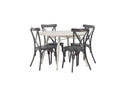 Garten Essgruppe Jonny – 5-teiliges Gartenmöbel-Set mit rundem Tisch aus Aluminium