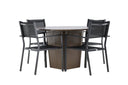 Garten Essgruppe Nordic – 5-teiliges Gartenmöbel-Set mit braunem Tisch aus Aluminium