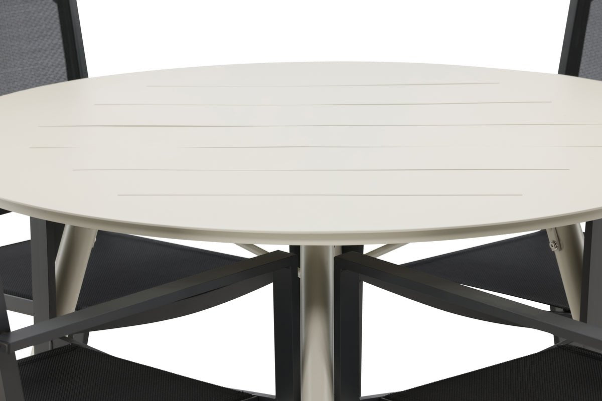 Garten Essgruppe Orlena – 5-teiliges Set in Beige/Schwarz