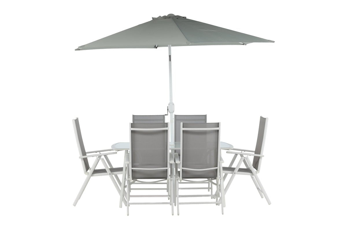 Garten Essgruppe Toulouse – 8-teiliges Gartenmöbel-Set aus Aluminium und Textilene