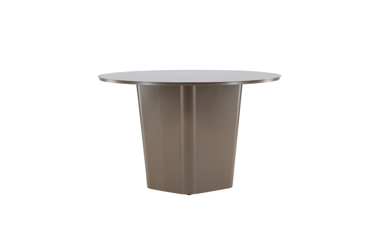 Garten Esstisch Calma - Ø 120cm aus braunem Aluminium