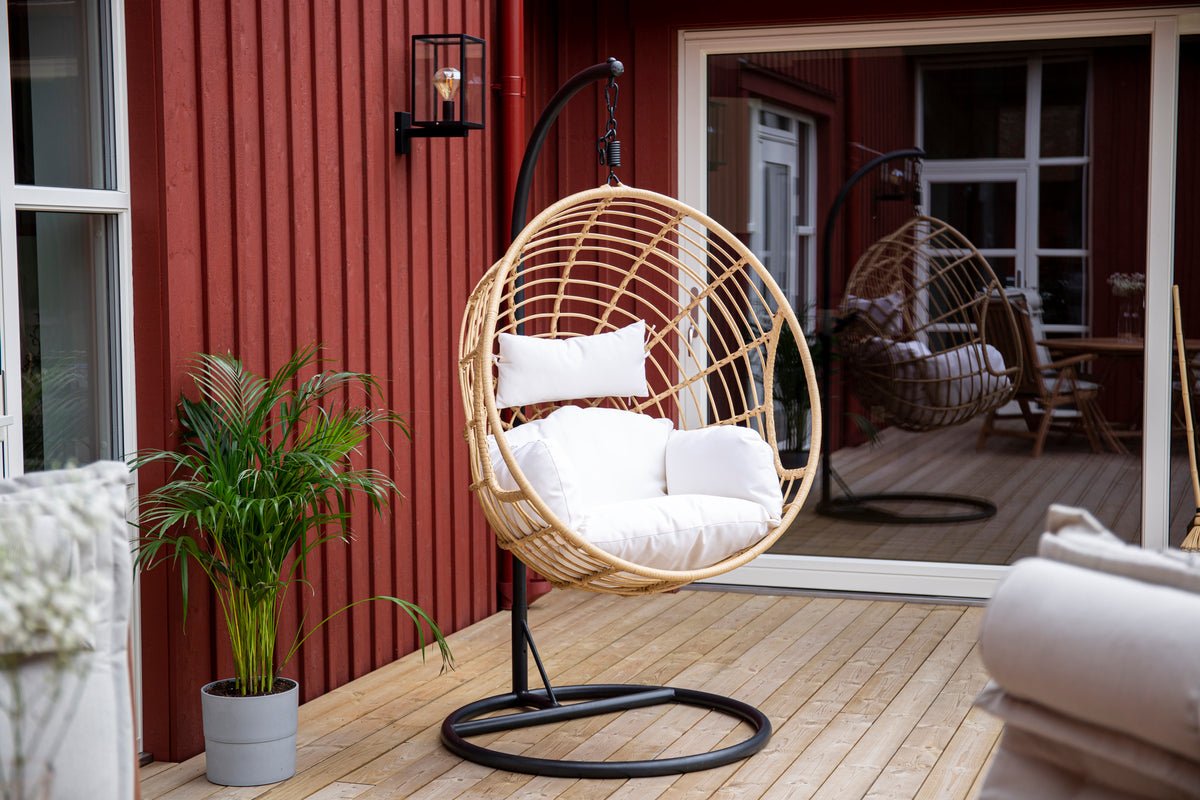 Garten Hängesessel Mercy - aus Rattan/Metall in Natur