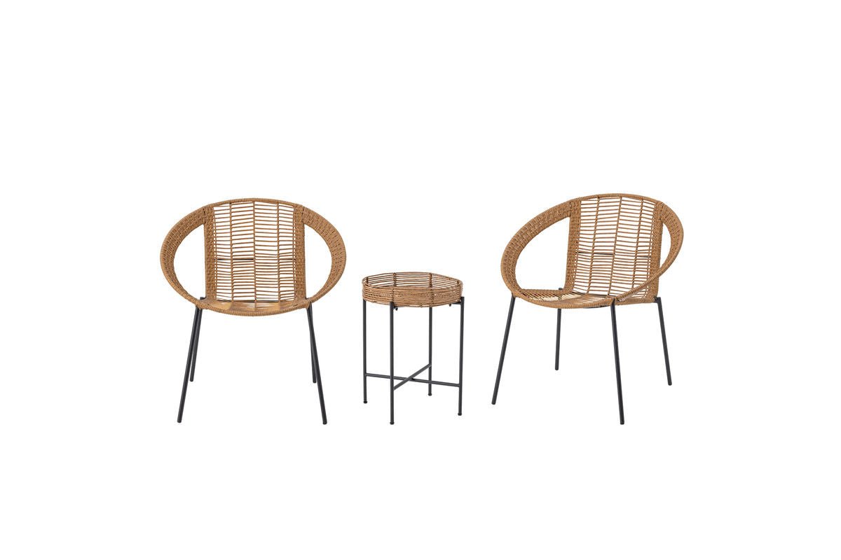 Garten-Lounge-Set Cano – Luftiges Polyrattan-Design in Natur (3-teilig)