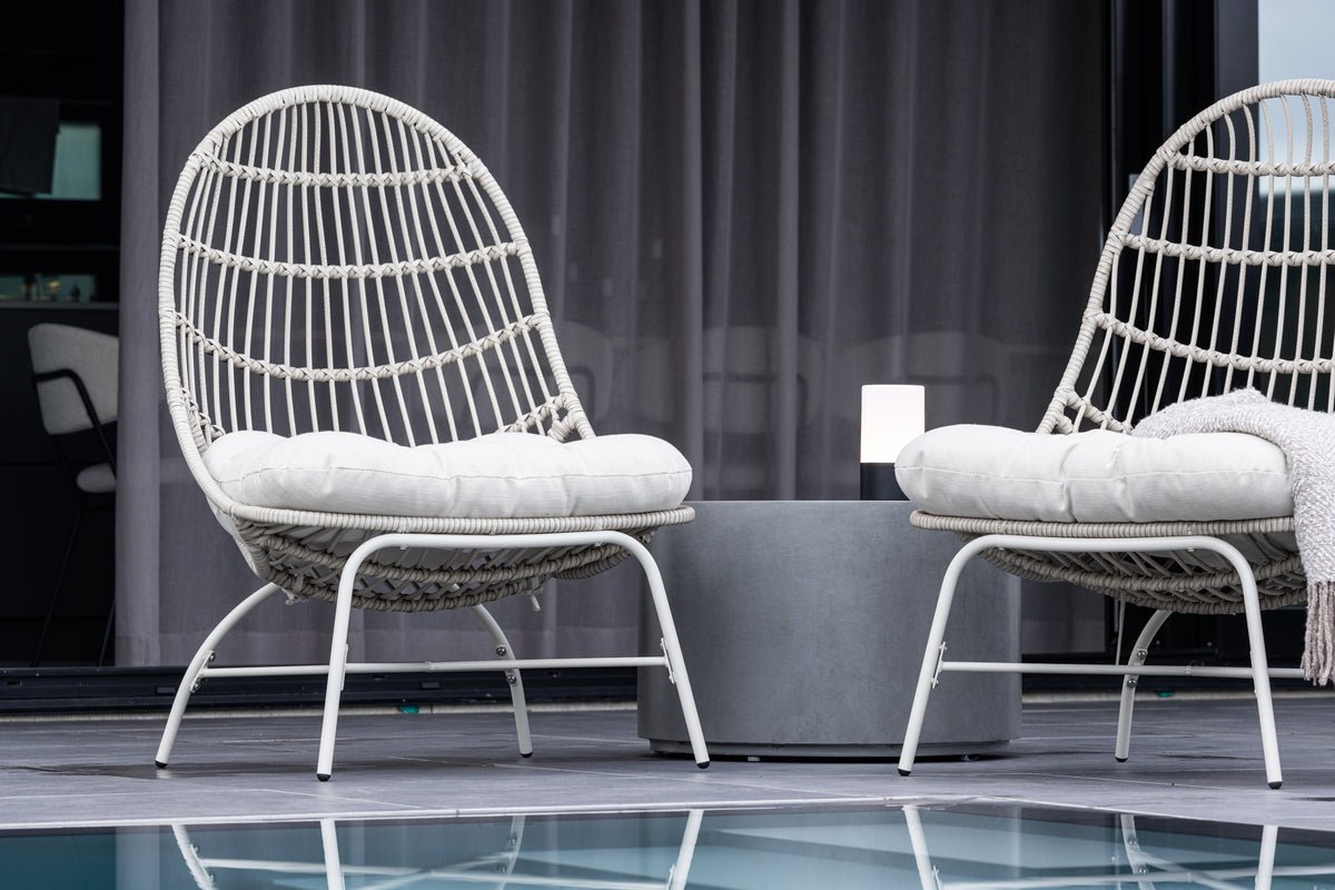 Garten- Loungesessel Anne - Aus Polyester und Stahl in Beige