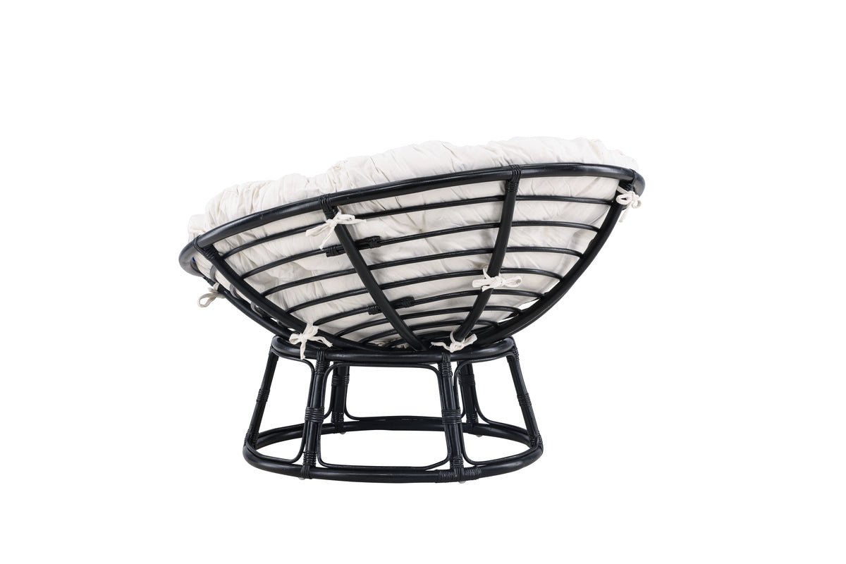 Garten-Loungesessel Bob - aus schwarzem Rattan inklusive Kissen