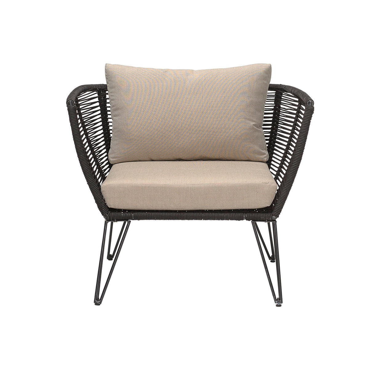 Garten Loungesessel Kairo – Metall mit handgeflochtenem Seil