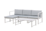 Garten Loungeset Alicia – mit hellgrauen Kissen & Couchtisch