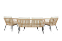 Garten Loungeset Arima – aus Rattan & Metall mit Glasplatte
