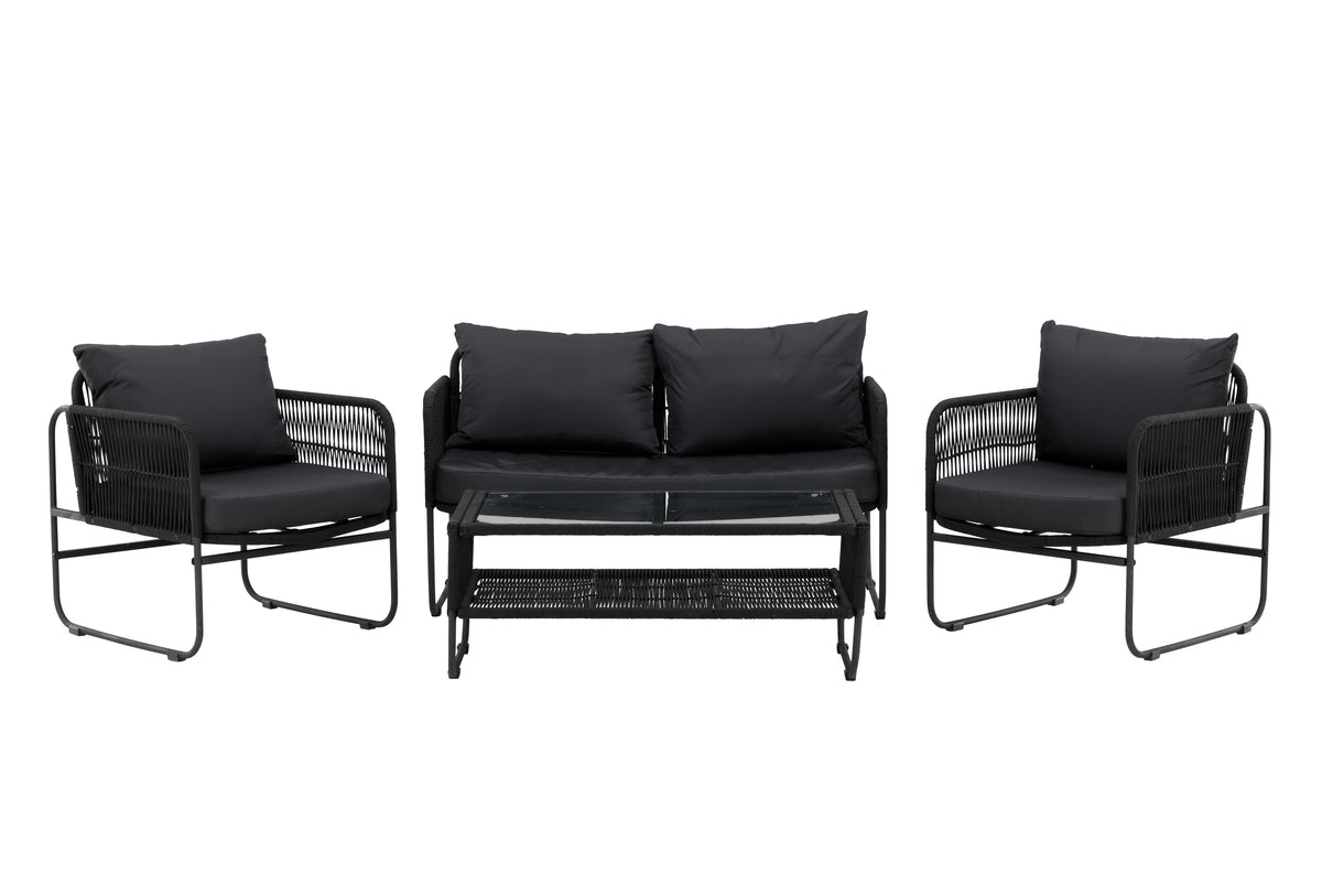 Garten Loungeset Kim - mit Rückenlehne aus Polyesterseil