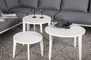 Garten Loungeset Lexy - aus weißem Stahl mit grauen Kissen