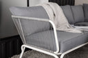 Garten Loungeset Lexy - aus weißem Stahl mit grauen Kissen