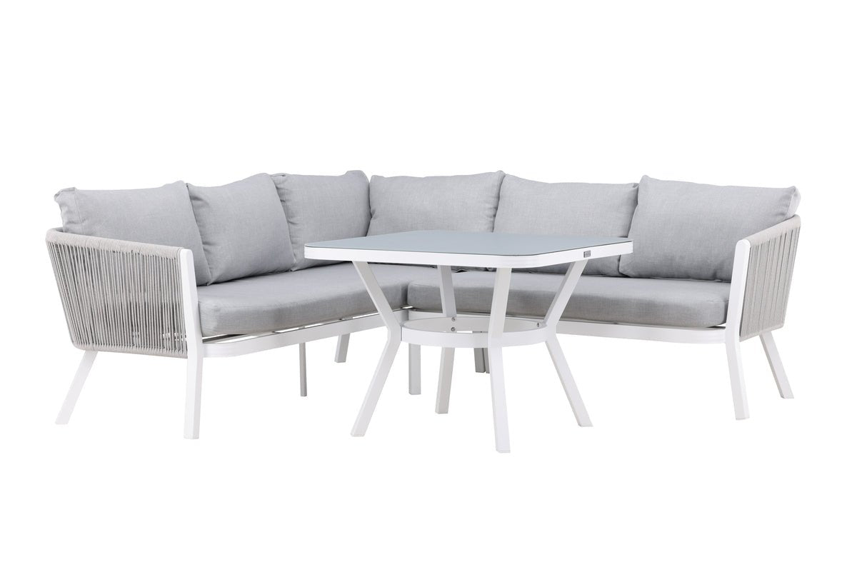 Garten Loungeset Lindsay - Wahlweise in Schwarz/Grau oder Weiß/Grau