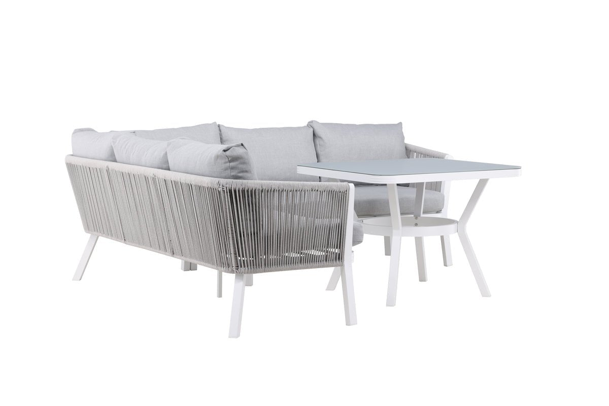 Garten Loungeset Lindsay - Wahlweise in Schwarz/Grau oder Weiß/Grau