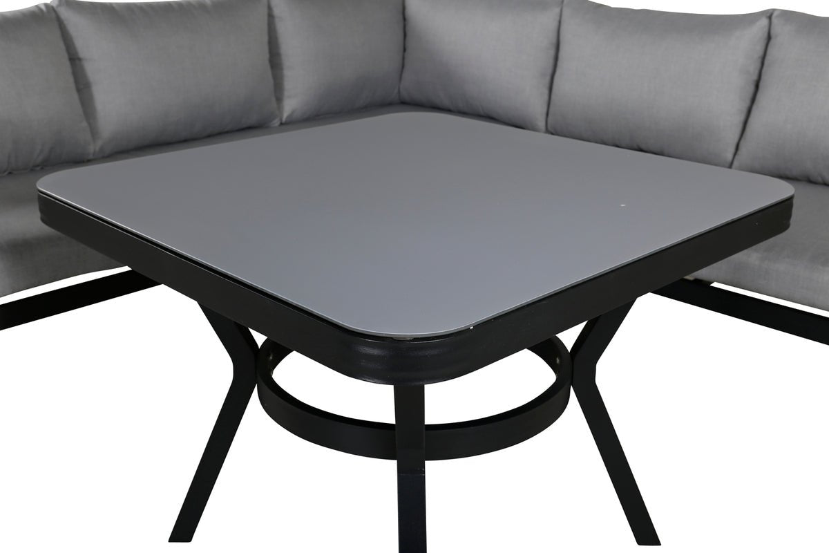 Garten Loungeset Lindsay - Wahlweise in Schwarz/Grau oder Weiß/Grau