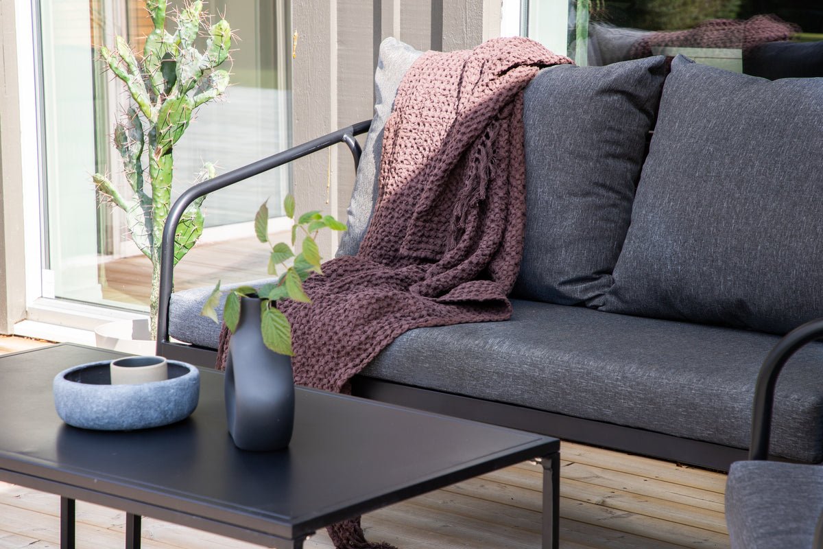 Garten Loungeset Living - aus schwarzem Stahlgestell
