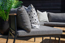 Garten Loungeset Luana – in Weiß & Schwarz mit Teak-Tisch & Polstern