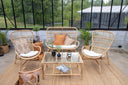 Garten Loungeset Raisa – mit Glasplatte & weißen Kissen